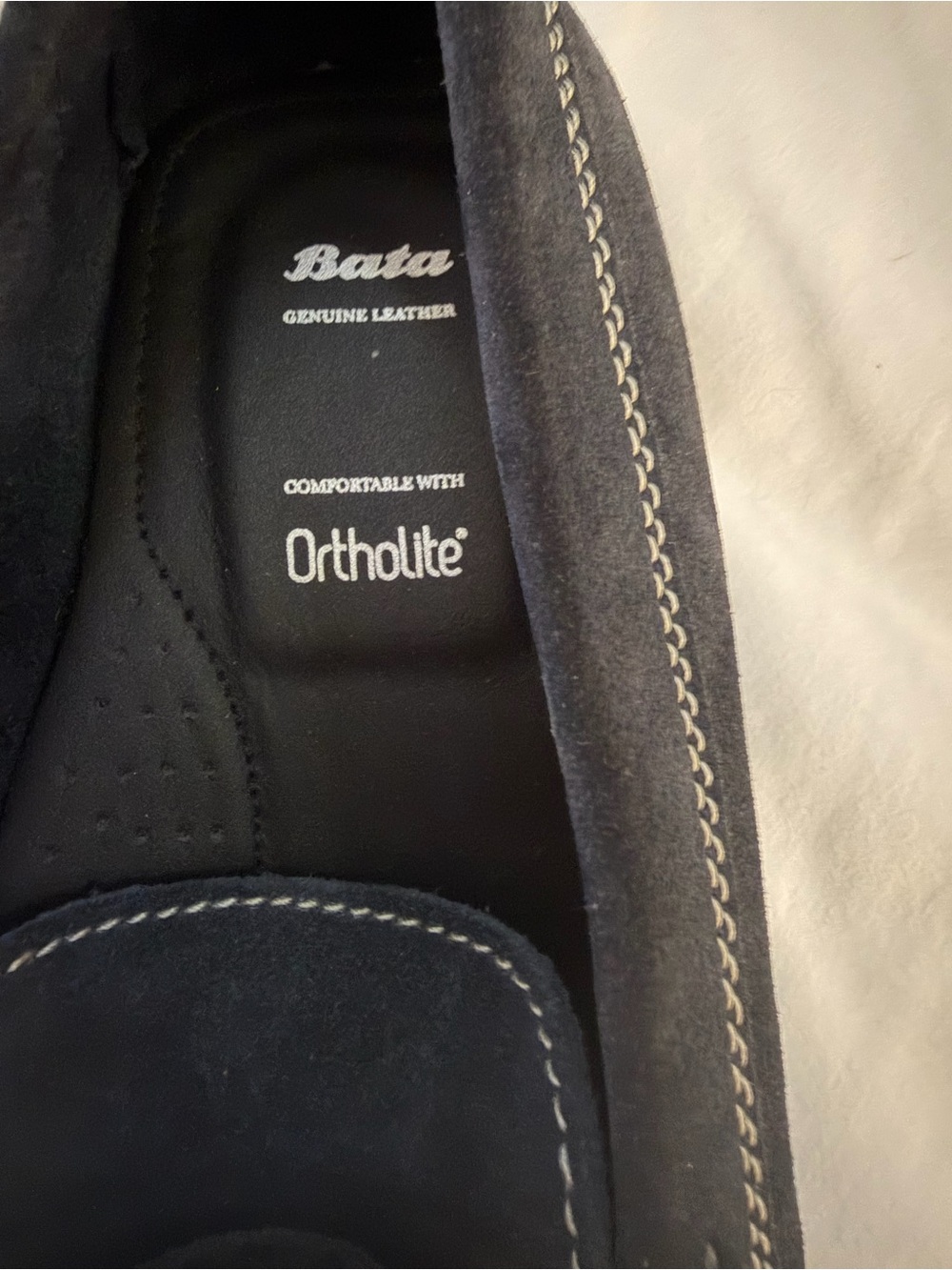 Navy Suede Slip-On Loafers with Ortholite Comfort